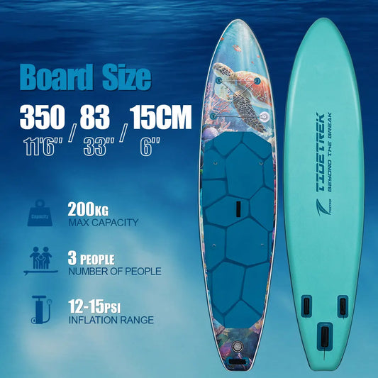 TIDETREK 350cm Custom Waterplay Surfing Drop Stitch Paddle Board Inflatable Stand-Up Tablas Sup Padle Board Surfboard