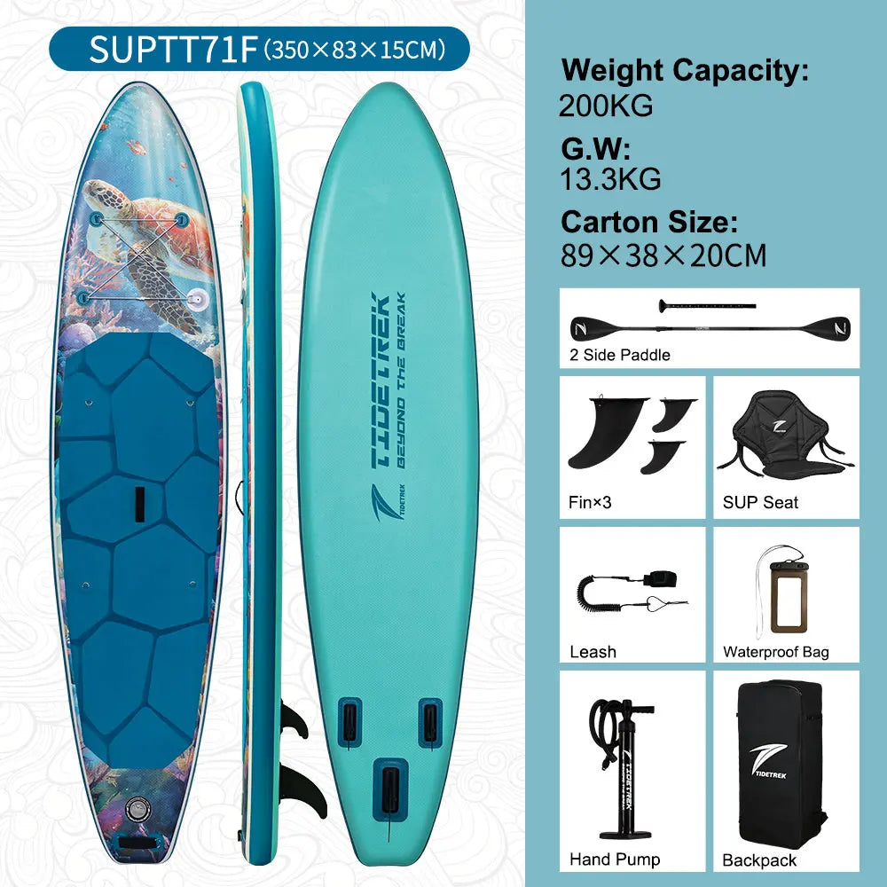 TIDETREK 350cm Custom Waterplay Surfing Drop Stitch Paddle Board Inflatable Stand-Up Tablas Sup Padle Board Surfboard