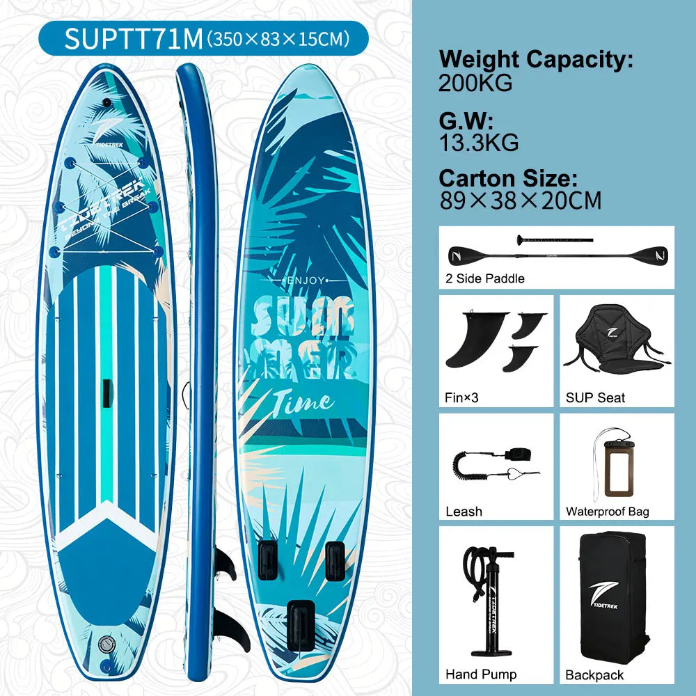 TIDETREK 350cm Custom Waterplay Surfing Drop Stitch Paddle Board Inflatable Stand-Up Tablas Sup Padle Board Surfboard