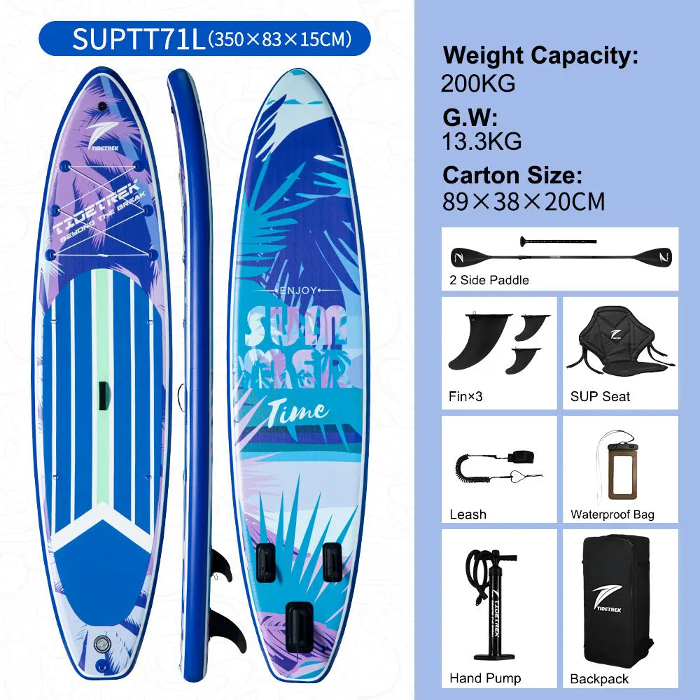TIDETREK 350cm Custom Waterplay Surfing Drop Stitch Paddle Board Inflatable Stand-Up Tablas Sup Padle Board Surfboard