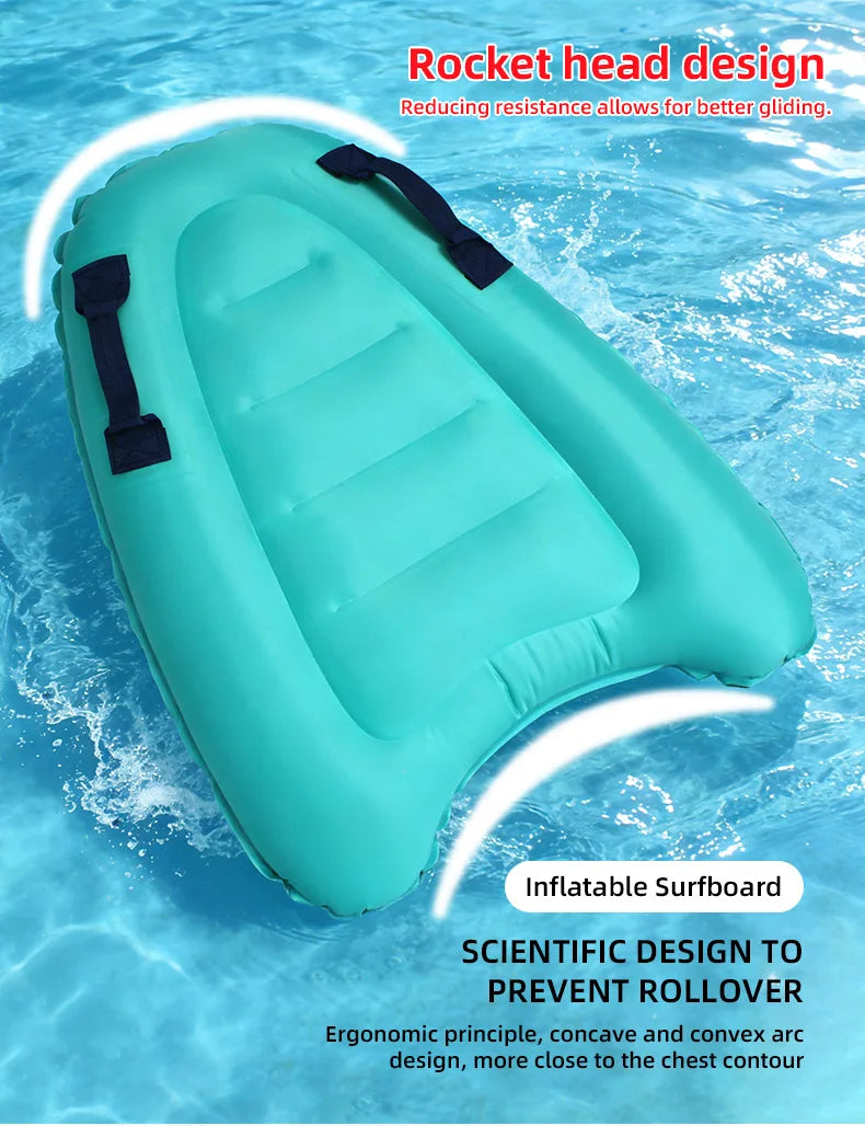 Inflatable Surfboard Portable Bodyboard Adult Light Kick Board Surfing Water Skiing Board Water Learning Swimming Board