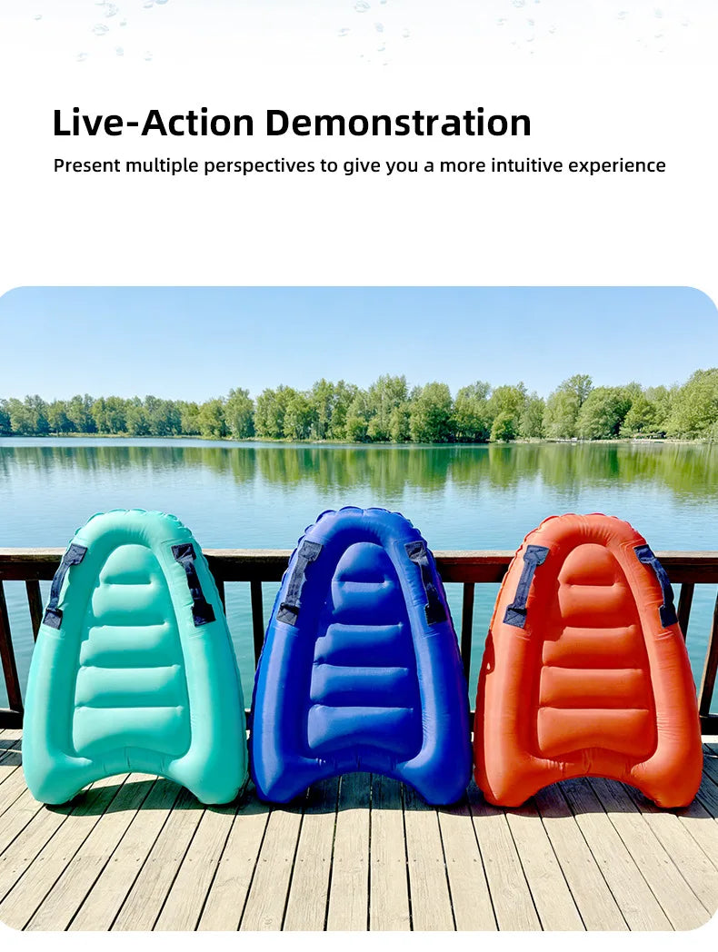 Inflatable Surfboard Portable Bodyboard Adult Light Kick Board Surfing Water Skiing Board Water Learning Swimming Board