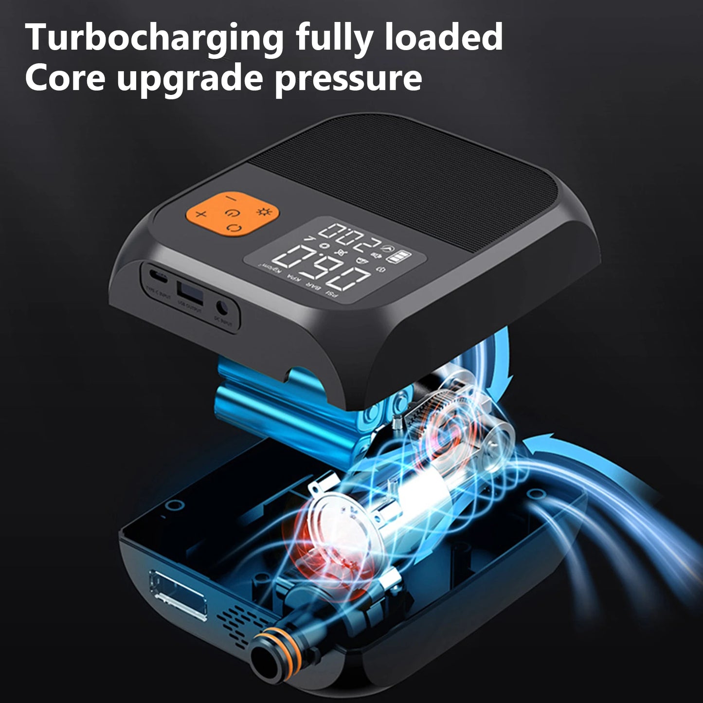 Electric SUP Air Pump 25PSI Inflation Paddle Board Pump Portable Rechargeable Pump for Tent Mattress Boat Kayak Accessories