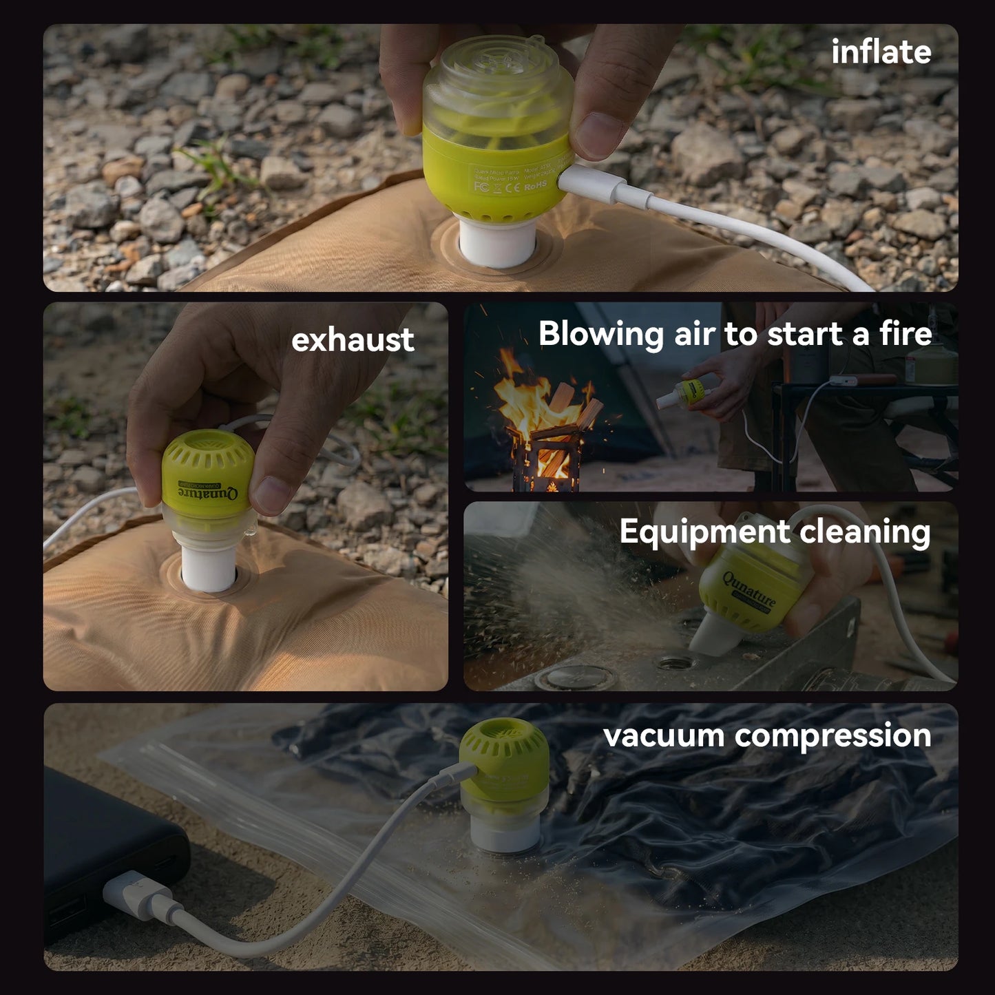 Qunature Air Pump Inflatable Lightweight 5kpa Mini Air Pump Camping Self Inflating Mat Tube Pump Strong Air Pressure