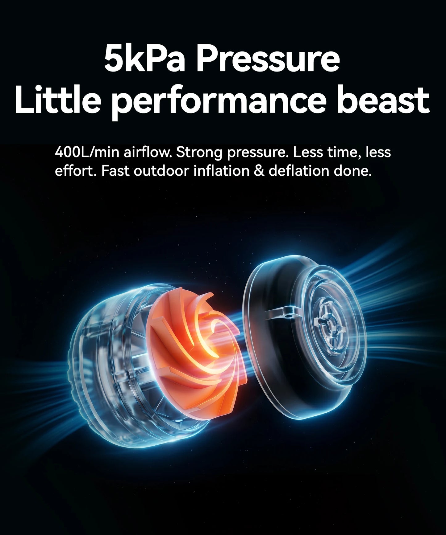 Qunature Air Pump Inflatable Lightweight 5kpa Mini Air Pump Camping Self Inflating Mat Tube Pump Strong Air Pressure
