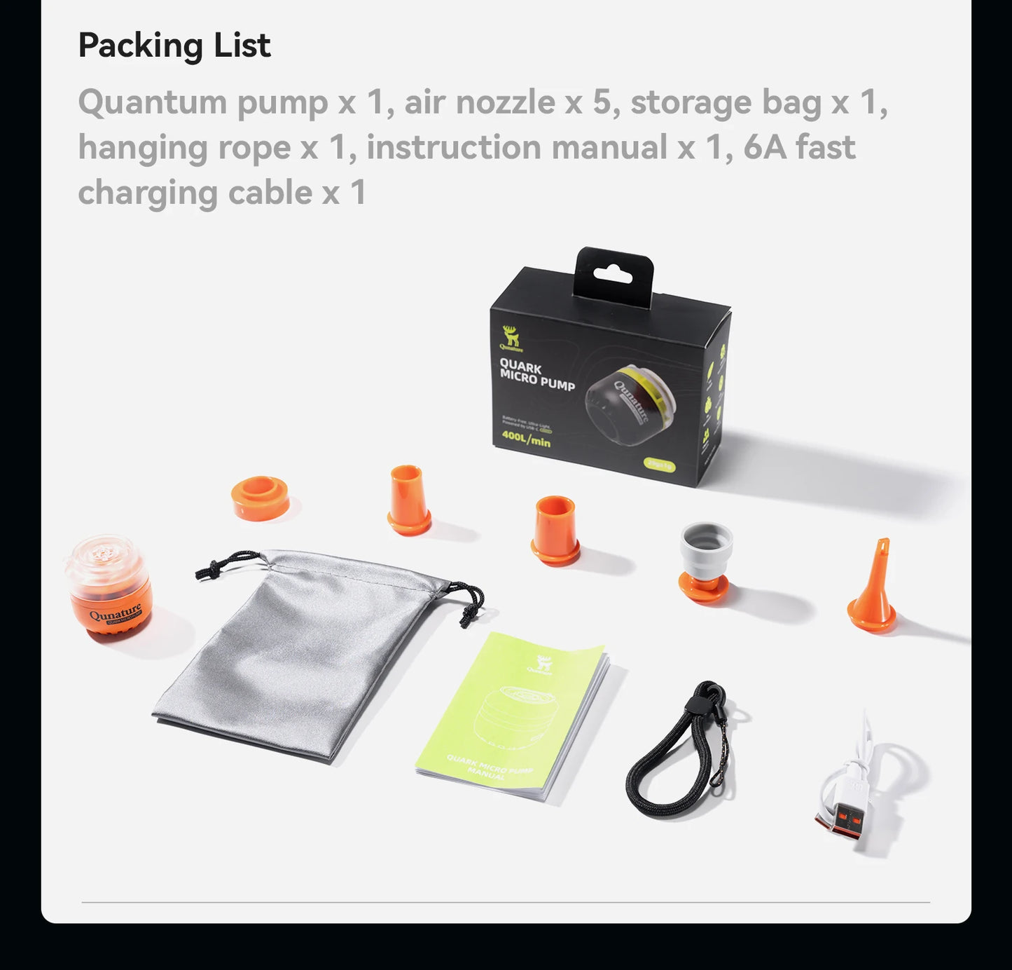Qunature Air Pump Inflatable Lightweight 5kpa Mini Air Pump Camping Self Inflating Mat Tube Pump Strong Air Pressure