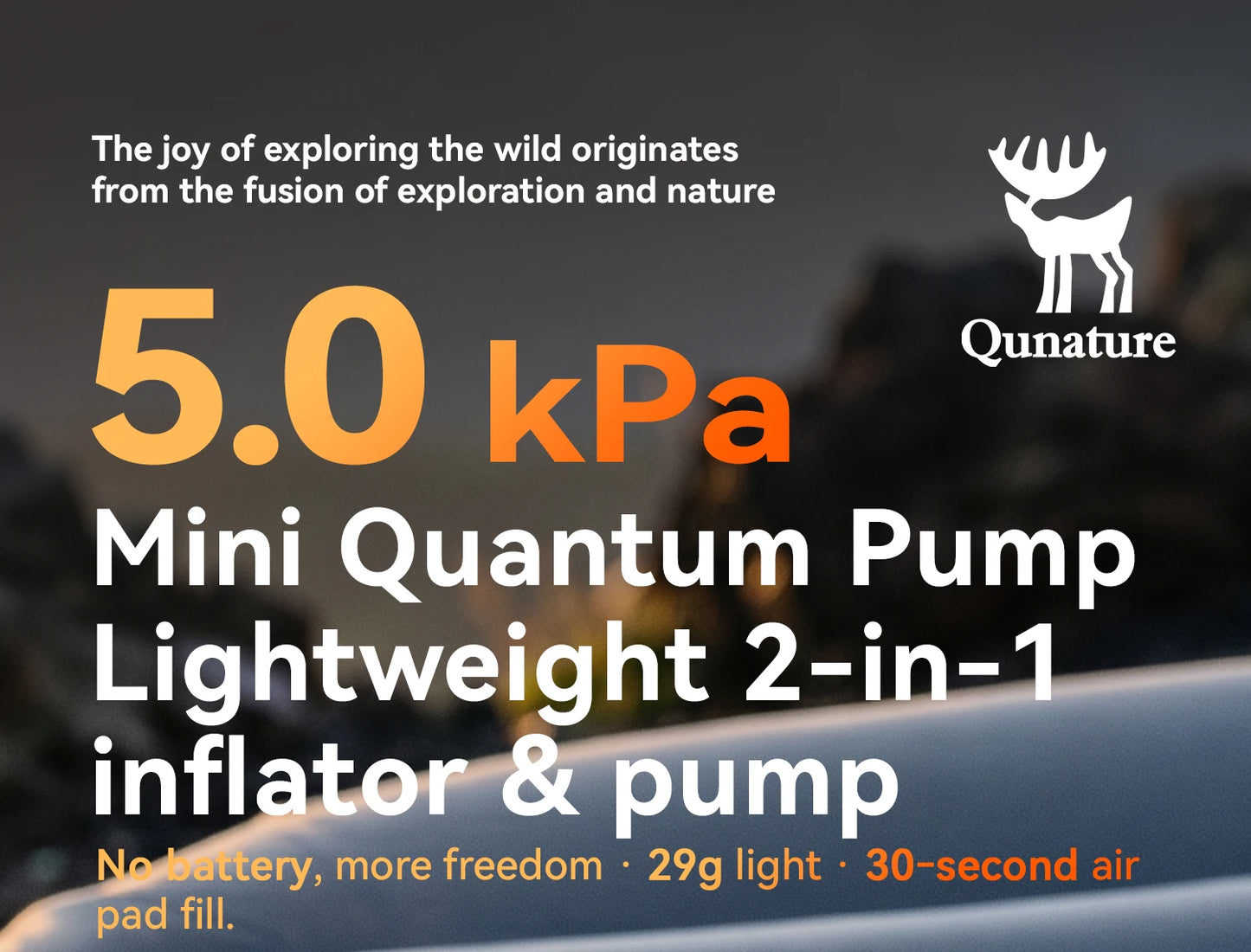 Qunature Air Pump Inflatable Lightweight 5kpa Mini Air Pump Camping Self Inflating Mat Tube Pump Strong Air Pressure