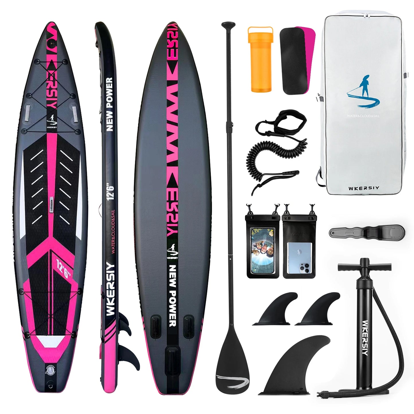 inflatable paddle board 12'6 SUP with accessories for adults paddleboard touring 380cm length stand up paddle board