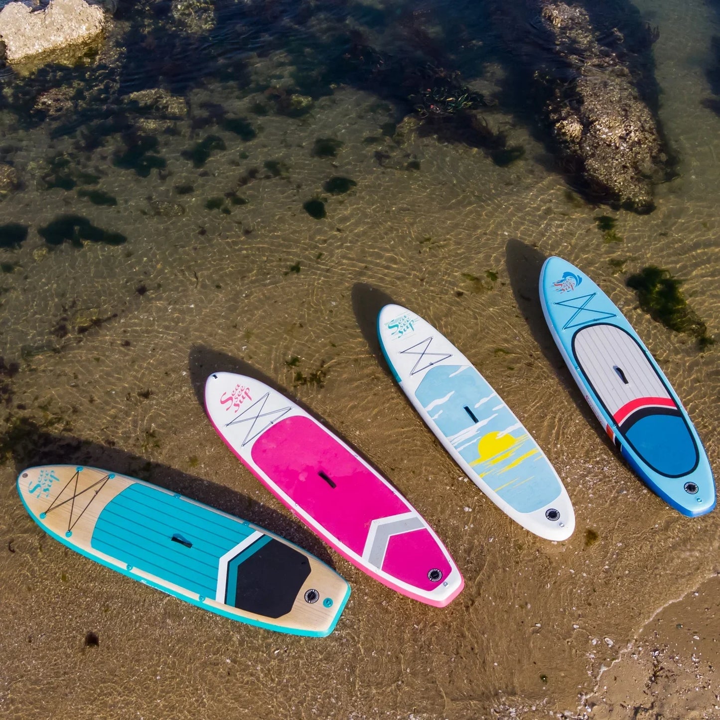 -Wooden color double layer material surfing inflatable sup board