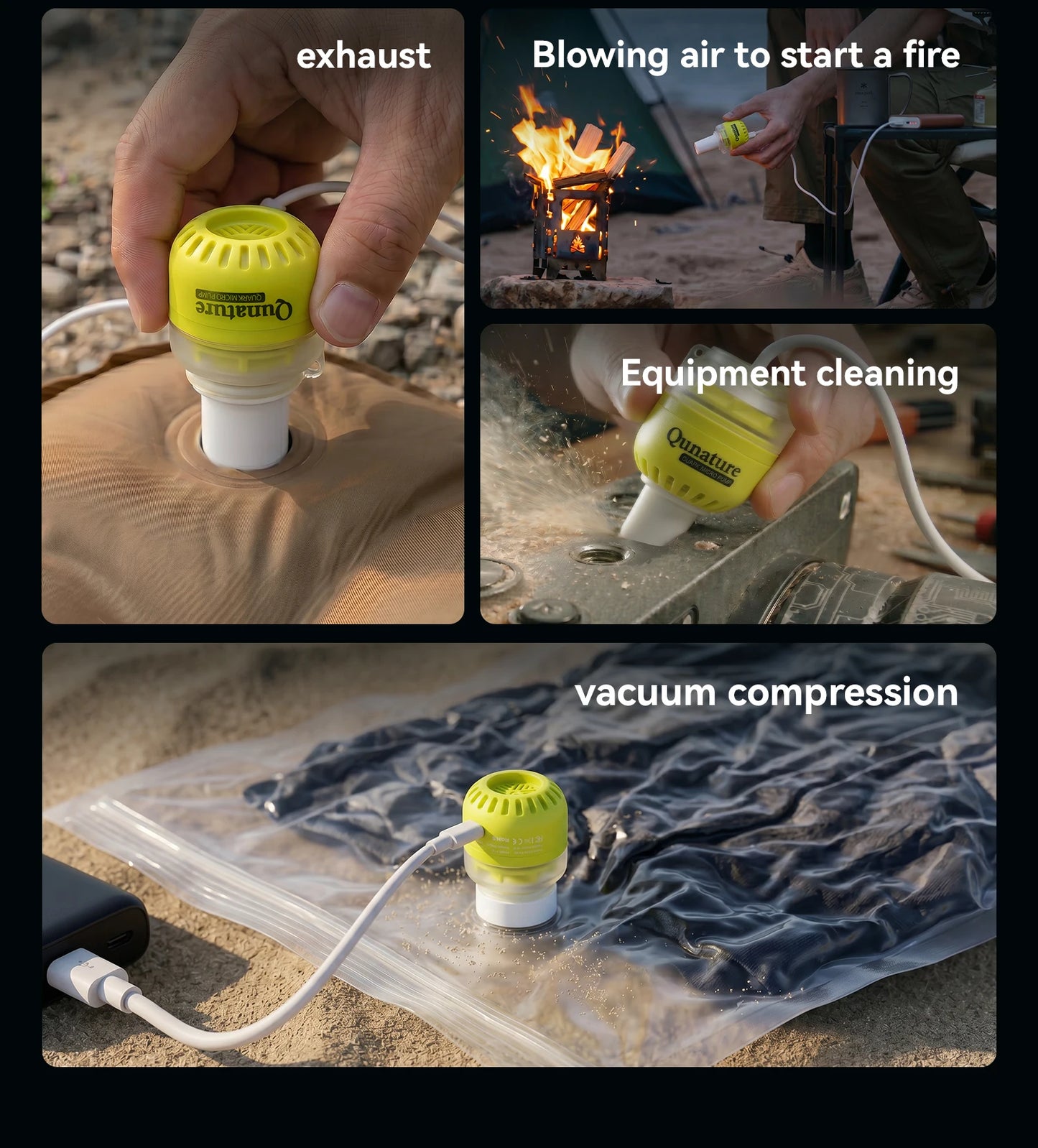 Qunature Air Pump Inflatable Lightweight 5kpa Mini Air Pump Camping Self Inflating Mat Tube Pump Strong Air Pressure