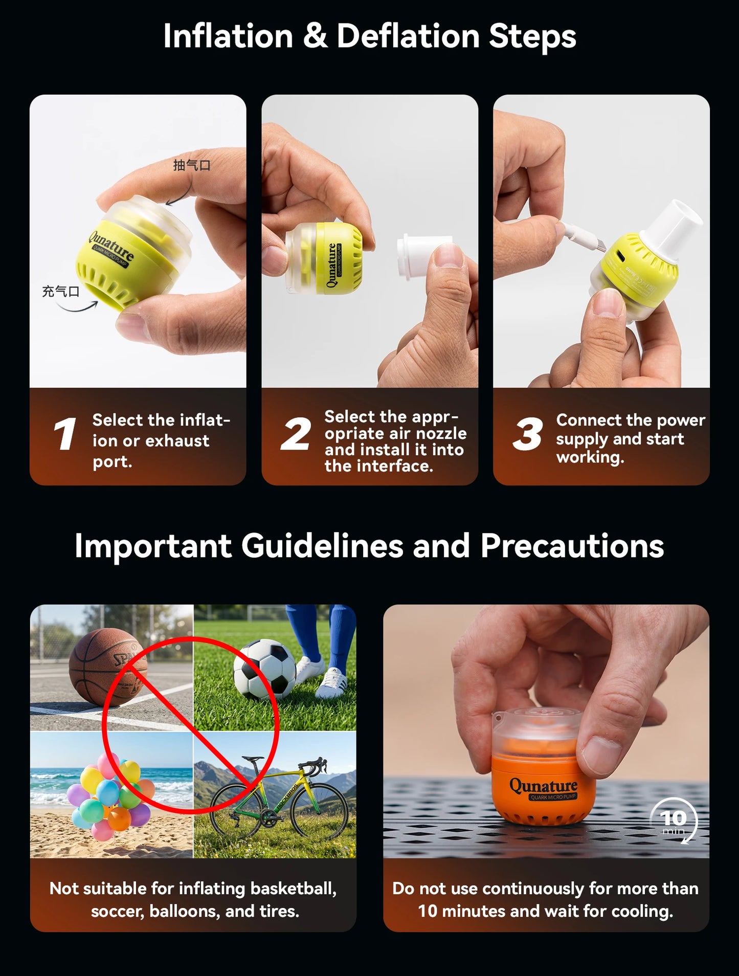 Qunature Air Pump Inflatable Lightweight 5kpa Mini Air Pump Camping Self Inflating Mat Tube Pump Strong Air Pressure