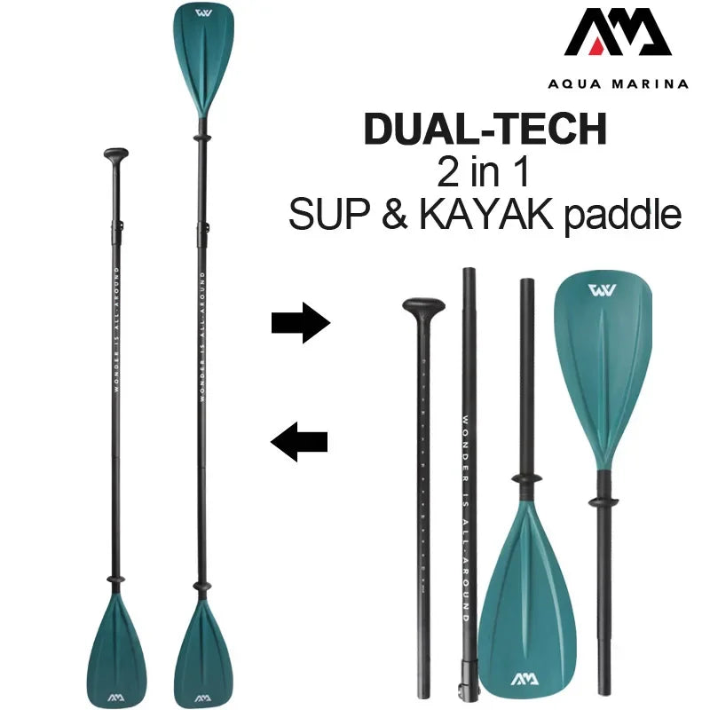 AquaMarina/ SUP paddle surfing aluminum alloy paddle fiberglass double use paddle DUAL TECH kayak oar inflatable boat sup