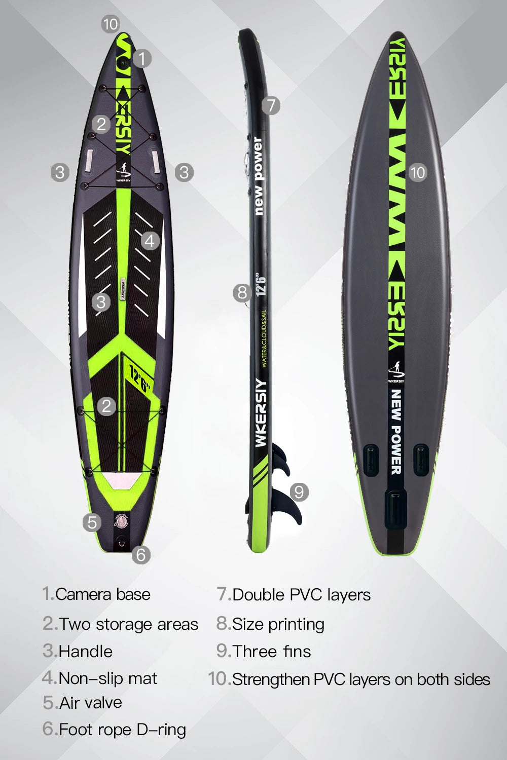 inflatable paddle board 12'6 SUP with accessories for adults paddleboard touring 380cm length stand up paddle board
