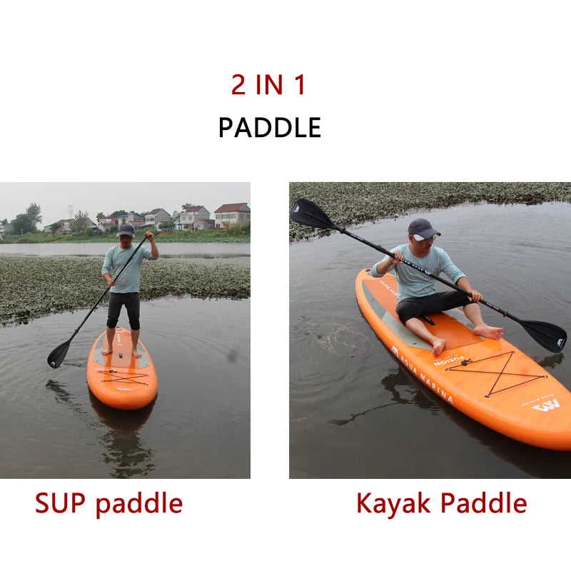 AquaMarina/ SUP paddle surfing aluminum alloy paddle fiberglass double use paddle DUAL TECH kayak oar inflatable boat sup