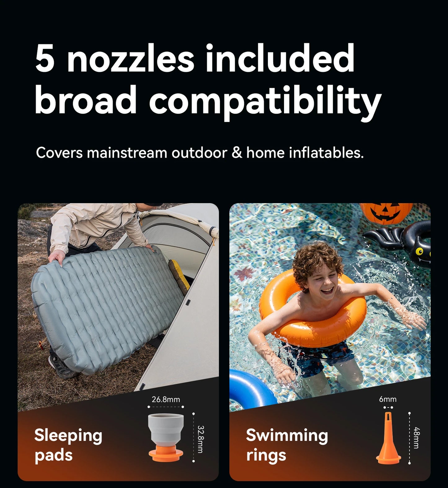 Qunature Air Pump Inflatable Lightweight 5kpa Mini Air Pump Camping Self Inflating Mat Tube Pump Strong Air Pressure