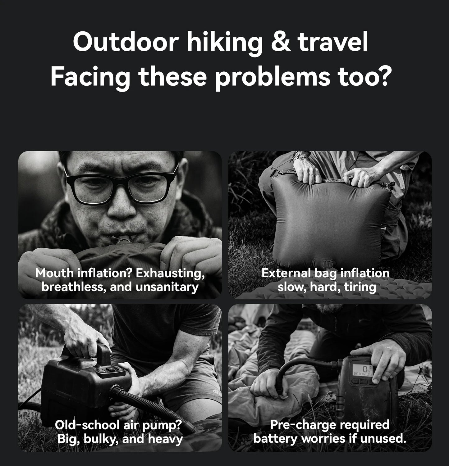 Qunature Air Pump Inflatable Lightweight 5kpa Mini Air Pump Camping Self Inflating Mat Tube Pump Strong Air Pressure