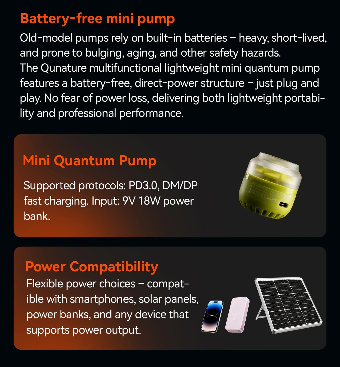 Qunature Air Pump Inflatable Lightweight 5kpa Mini Air Pump Camping Self Inflating Mat Tube Pump Strong Air Pressure